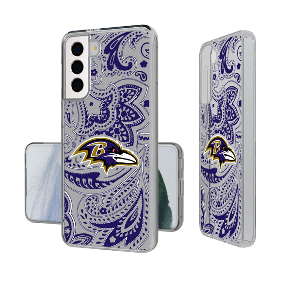 Baltimore Ravens Paisley Galaxy Clear Phone Case