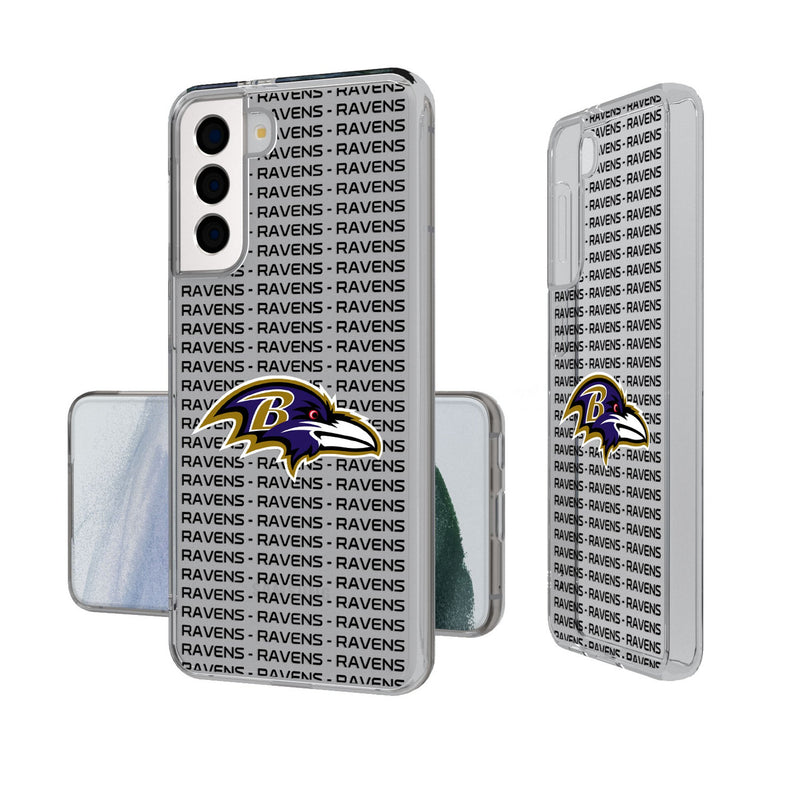 Baltimore Ravens Text Backdrop Galaxy Clear Phone Case