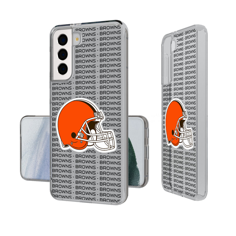 Cleveland Browns Text Backdrop Galaxy Clear Phone Case