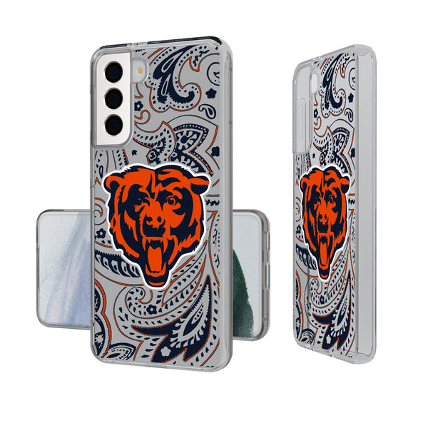 Chicago Bears Paisley Galaxy Clear Phone Case