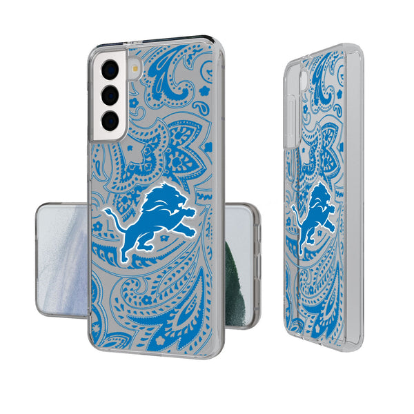 Detroit Lions Paisley Galaxy Clear Phone Case