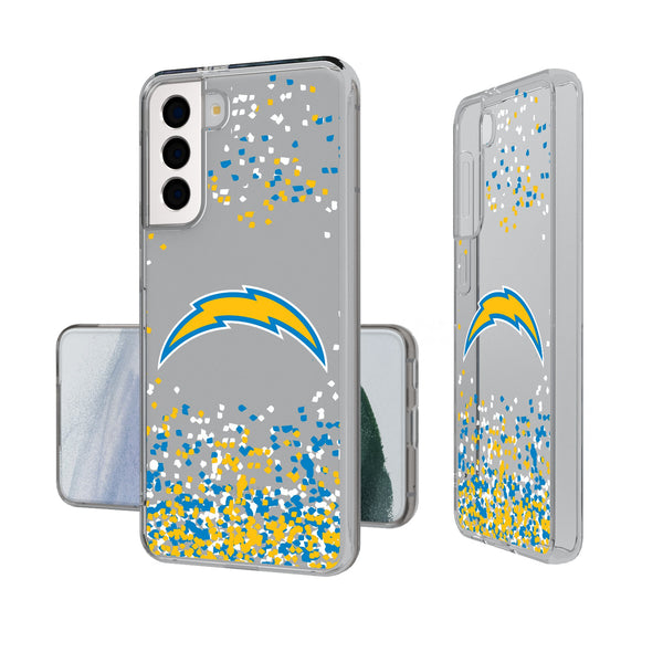 Los Angeles Chargers Confetti Galaxy Clear Phone Case