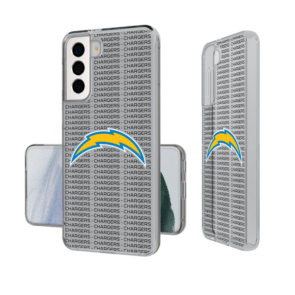 Los Angeles Chargers Text Backdrop Galaxy Clear Phone Case