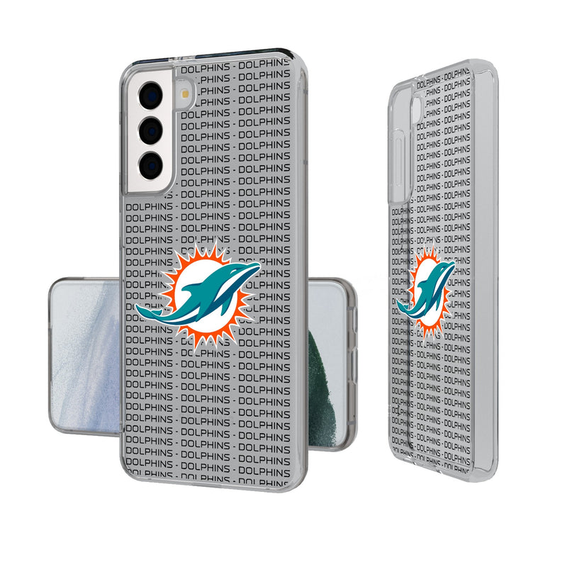 Miami Dolphins Text Backdrop Galaxy Clear Phone Case