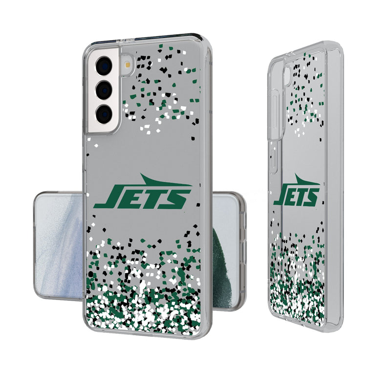 New York Jets Confetti Galaxy Clear Phone Case