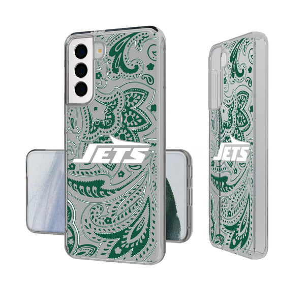 New York Jets Paisley Galaxy Clear Phone Case