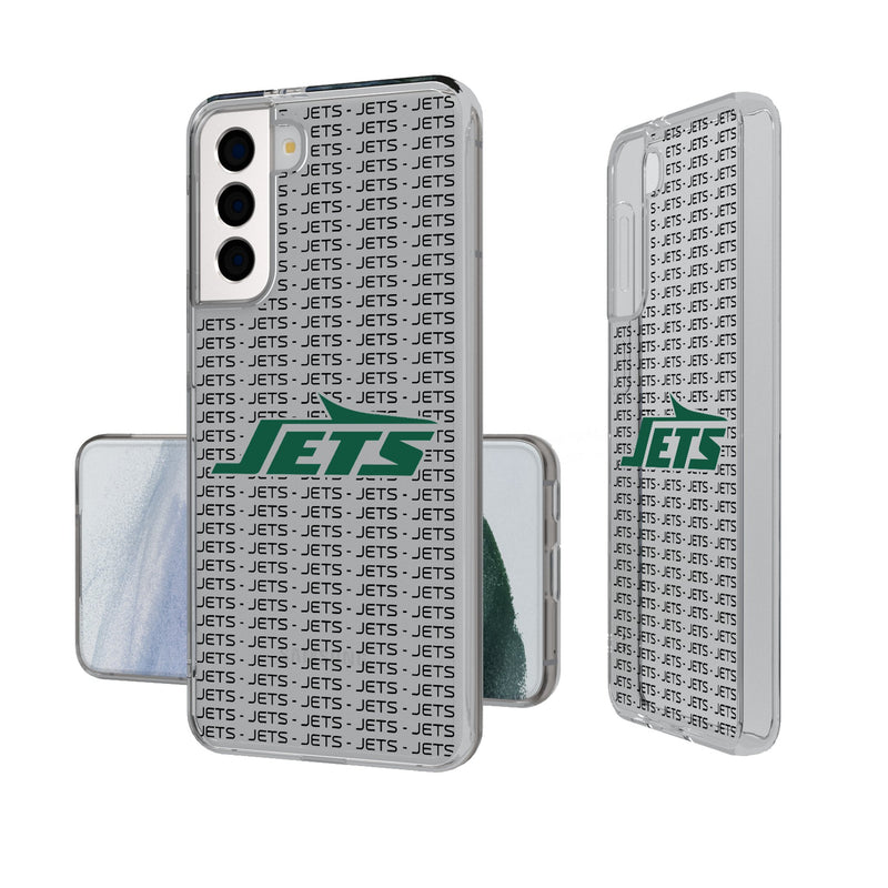 New York Jets Text Backdrop Galaxy Clear Phone Case