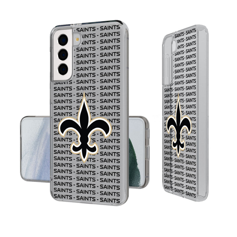 New Orleans Saints Text Backdrop Galaxy Clear Phone Case