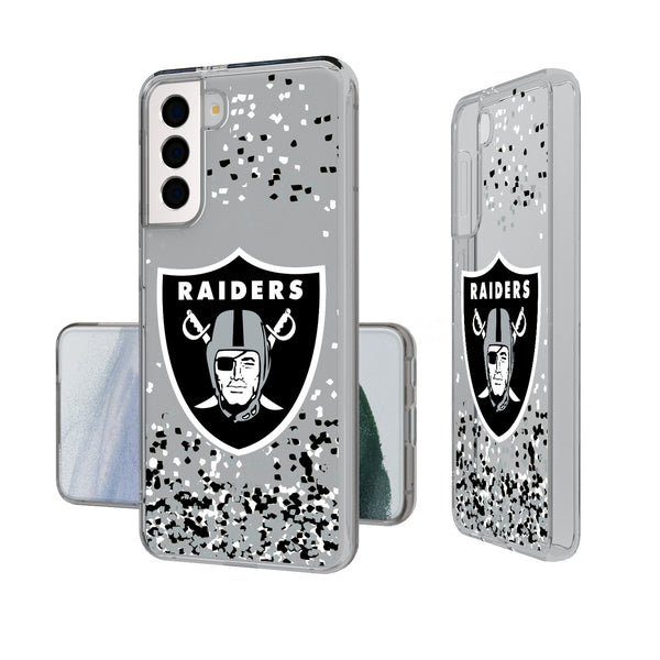 Las Vegas Raiders Confetti Galaxy Clear Phone Case