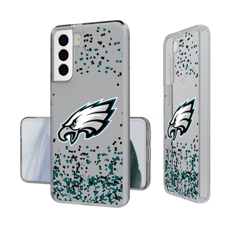 Philadelphia Eagles Confetti Galaxy Clear Phone Case