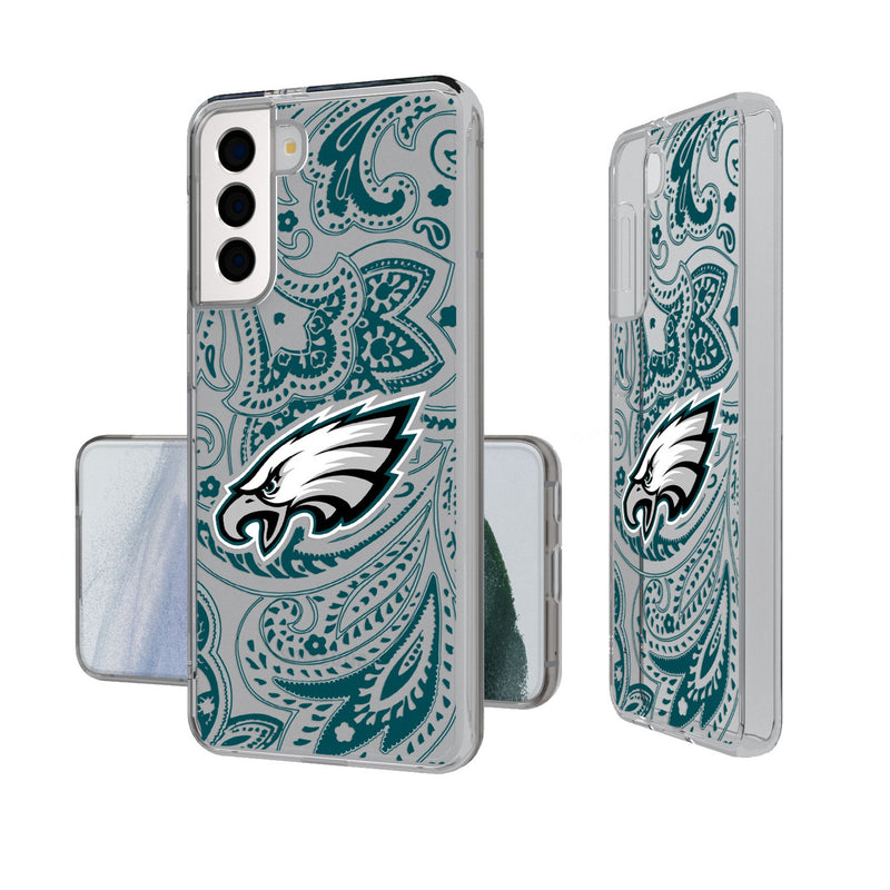 Philadelphia Eagles Paisley Galaxy Clear Phone Case