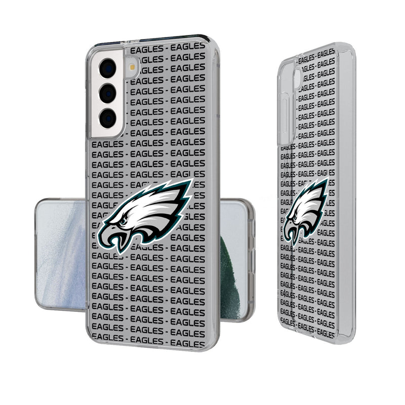 Philadelphia Eagles Text Backdrop Galaxy Clear Phone Case