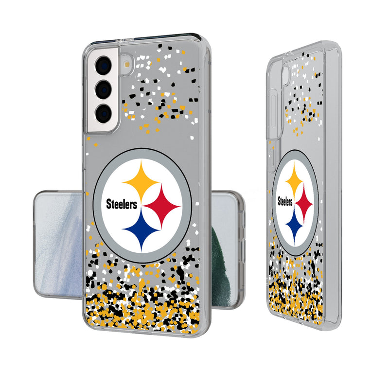 Pittsburgh Steelers Confetti Galaxy Clear Phone Case