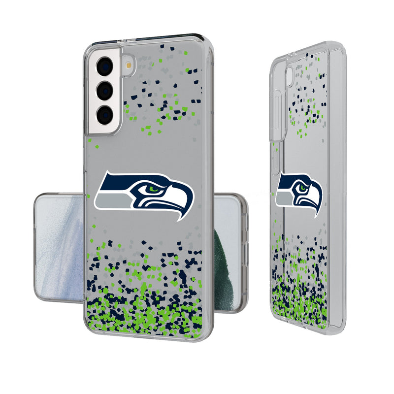 Seattle Seahawks Confetti Galaxy Clear Phone Case