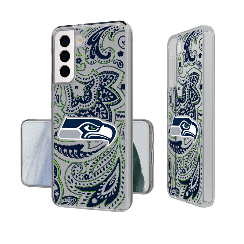 Seattle Seahawks Paisley Galaxy Clear Phone Case