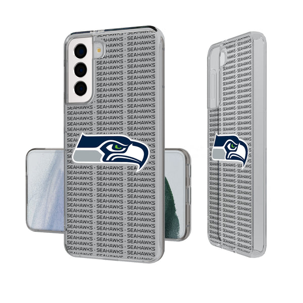 Seattle Seahawks Text Backdrop Galaxy Clear Phone Case