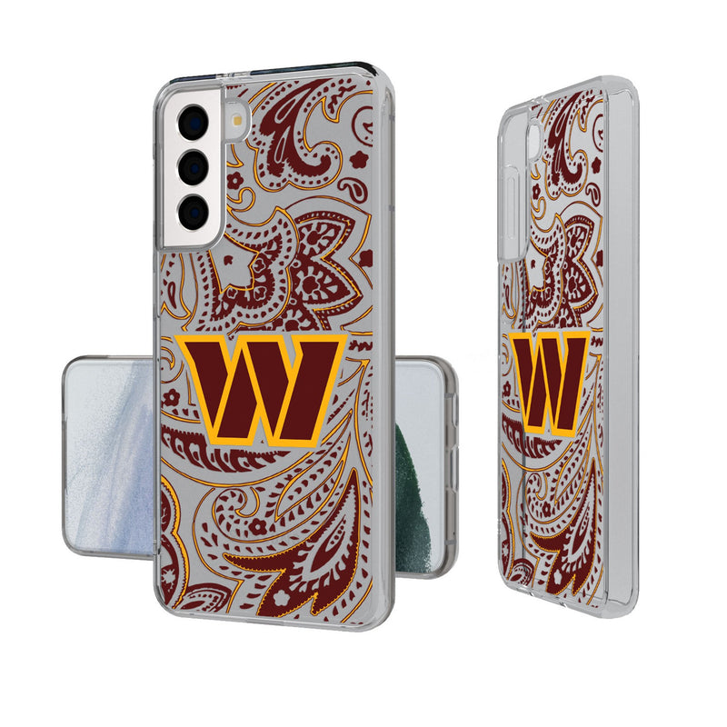 Washington Commanders Paisley Galaxy Clear Phone Case