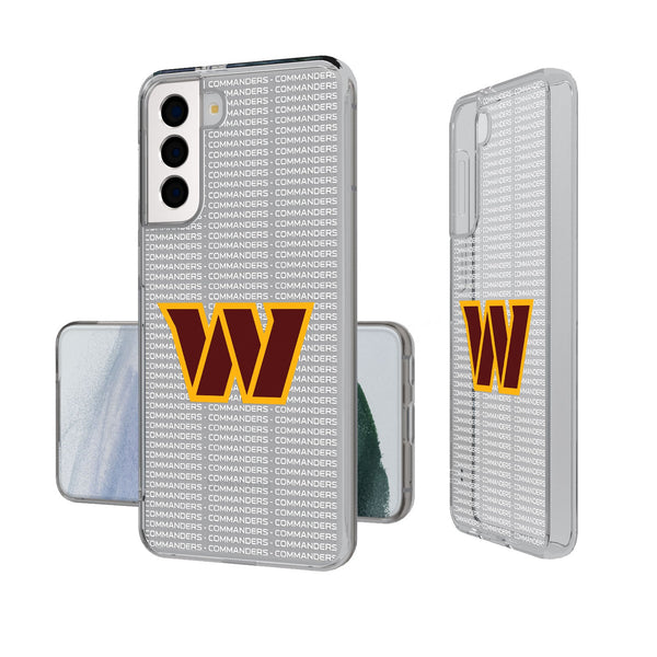 Washington Commanders Text Backdrop Galaxy Clear Phone Case