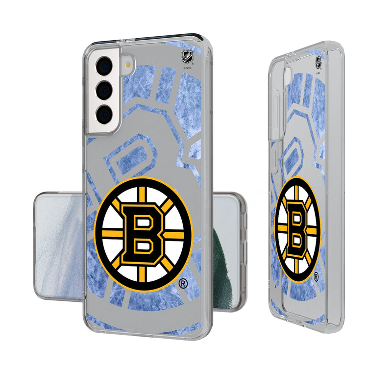 Boston Bruins Ice Tilt Galaxy Clear Phone Case