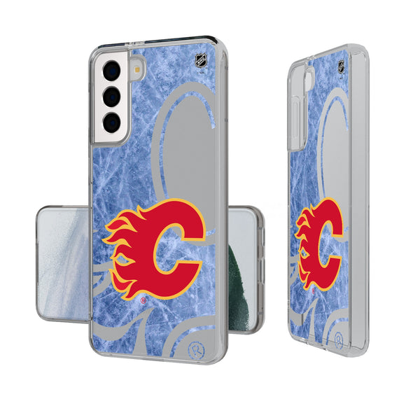 Calgary Flames Ice Tilt Galaxy Clear Phone Case