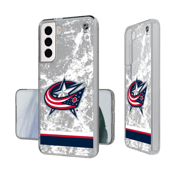 Columbus Blue Jackets Ice Stripe Galaxy Clear Phone Case