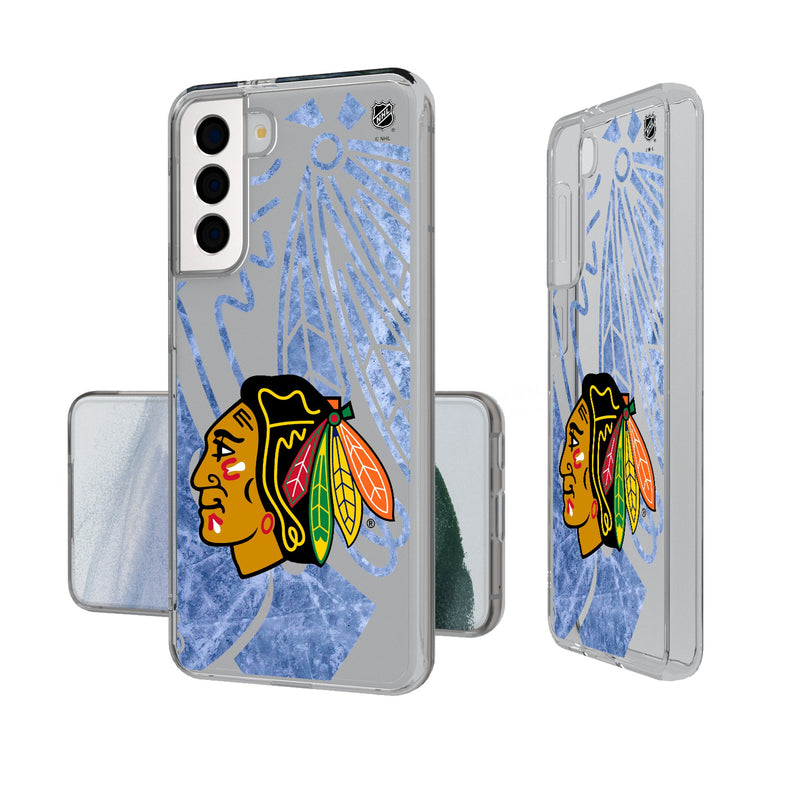 Chicago Blackhawks Ice Tilt Galaxy Clear Phone Case