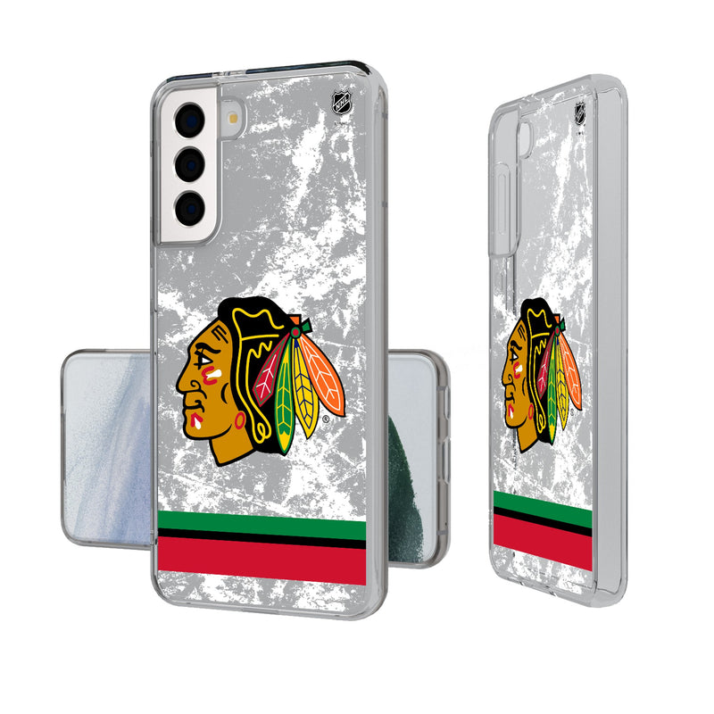 Chicago Blackhawks Ice Stripe Galaxy Clear Phone Case