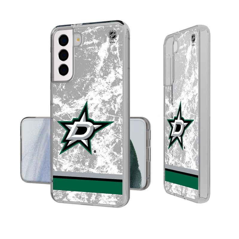 Dallas Stars Ice Stripe Galaxy Clear Phone Case