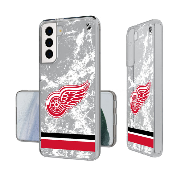 Detroit Red Wings Ice Stripe Galaxy Clear Phone Case