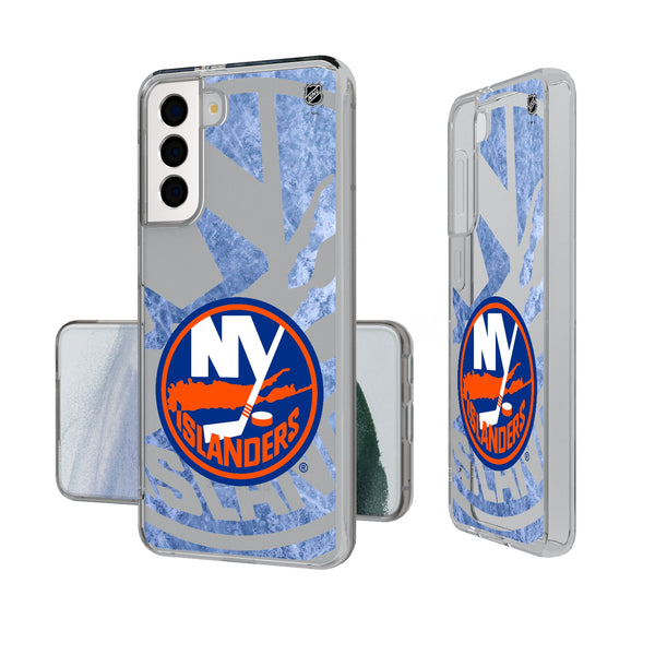 New York Islanders Ice Tilt Galaxy Clear Phone Case