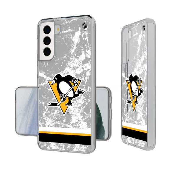 Pittsburgh Penguins Ice Stripe Galaxy Clear Phone Case