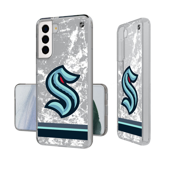 Seattle Kraken Ice Stripe Galaxy Clear Phone Case