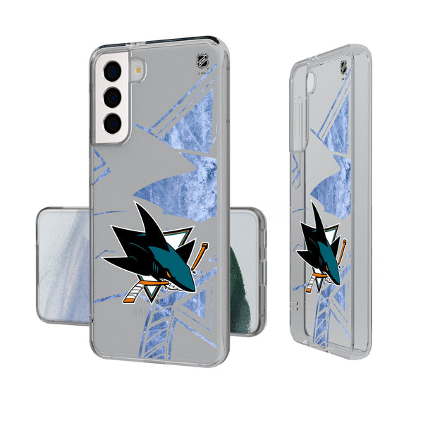 San Jose Sharks Ice Tilt Galaxy Clear Phone Case