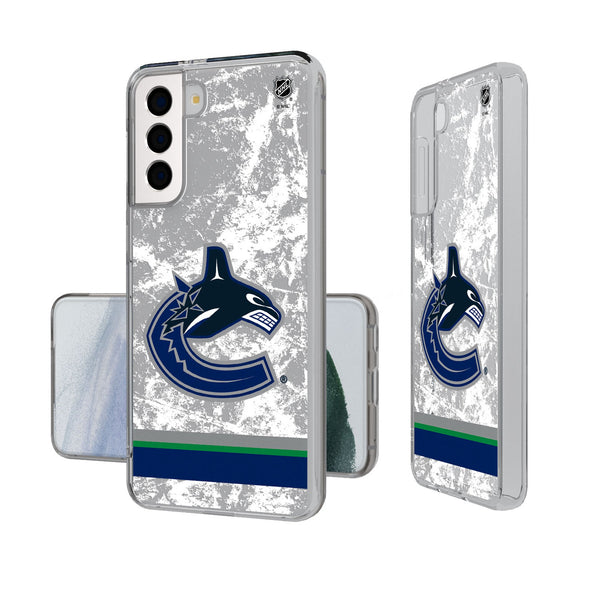 Vancouver Canucks Ice Stripe Galaxy Clear Phone Case