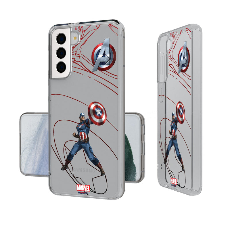 Marvel Avengers Captain America MechLine Galaxy Clear Phone Case