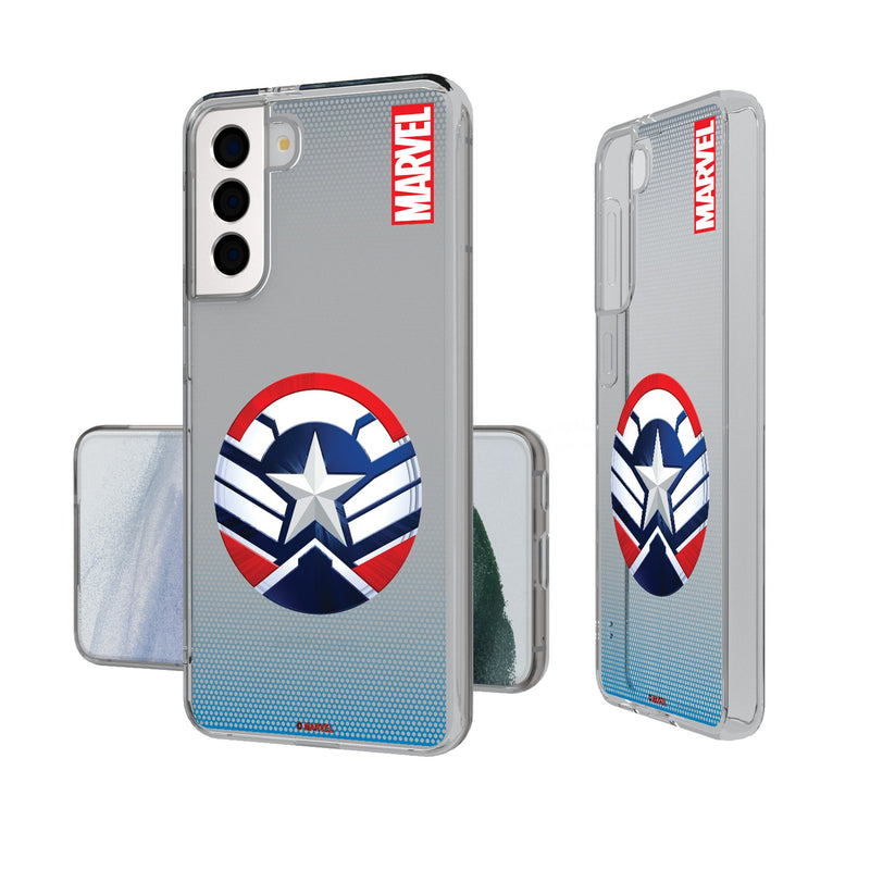 Marvel Avengers Sam Wilson Captain America Grid Galaxy Clear Phone Case