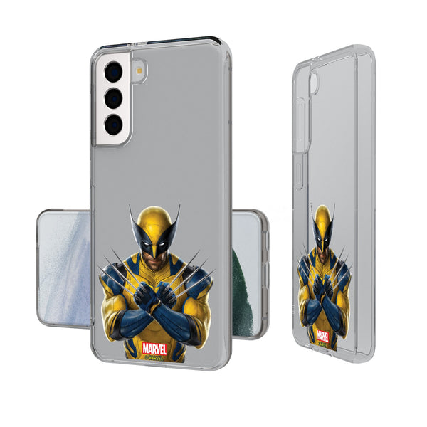 Marvel Deadpool Wolverine Badge Galaxy Clear Phone Case