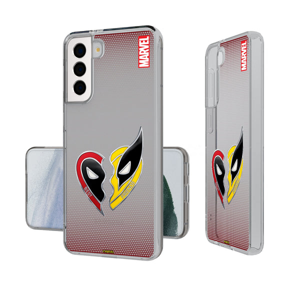 Marvel Deadpool Wolverine Grid Galaxy Clear Phone Case