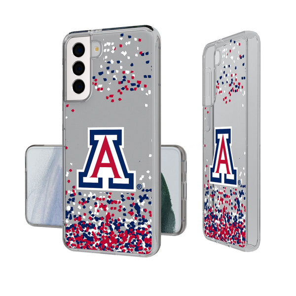 University of Arizona Wildcats Confetti Galaxy Clear Phone Case