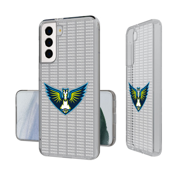 Dallas Wings Text Backdrop Galaxy Clear Phone Case