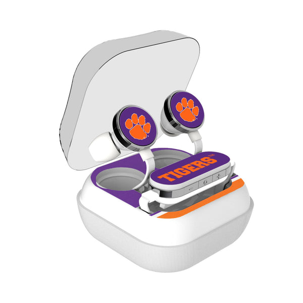 Clemson University Tigers Stripe Wireless Earbuds