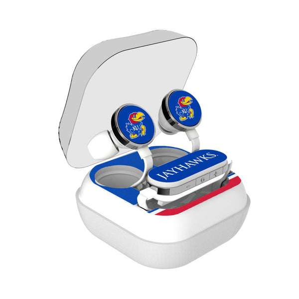 University of Kansas Jayhawks Stripe Wireless Earbuds