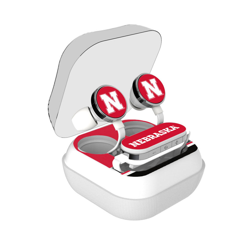 University of Nebraska Huskers Block N Stripe Wireless Earbuds