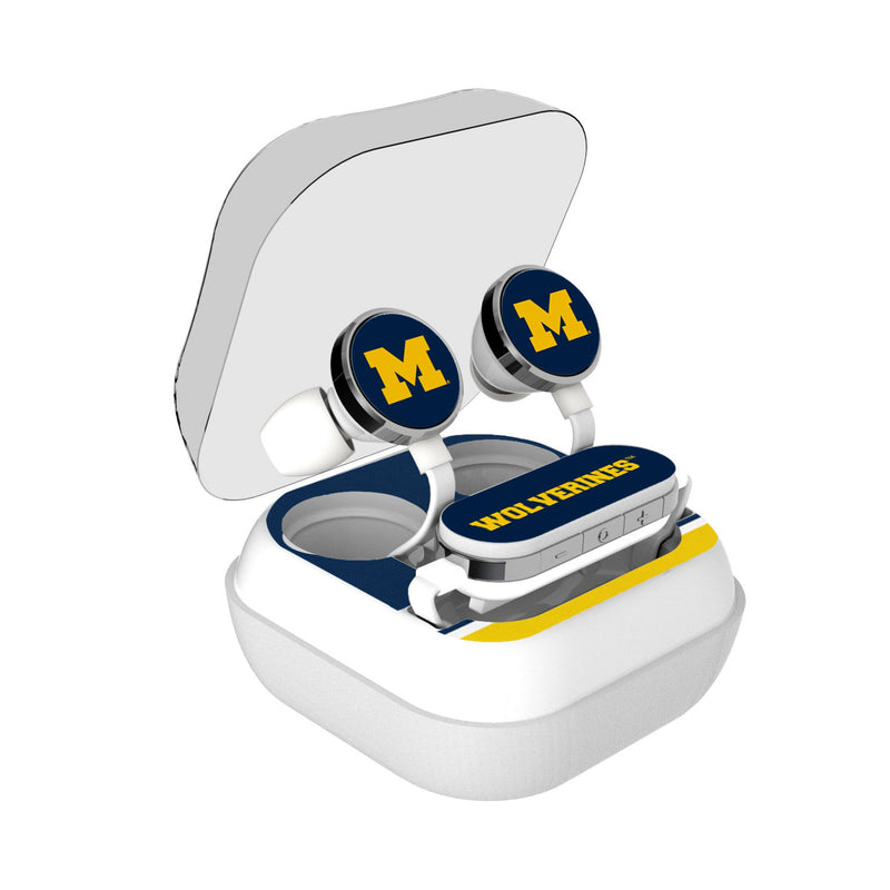 University of Michigan Wolverines Stripe Wireless Earbuds