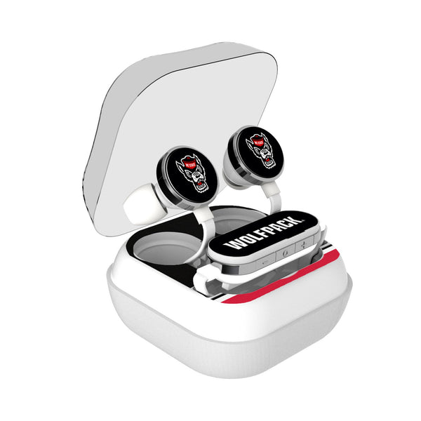 North Carolina State University Wolfpack Stripe Wireless Earbuds