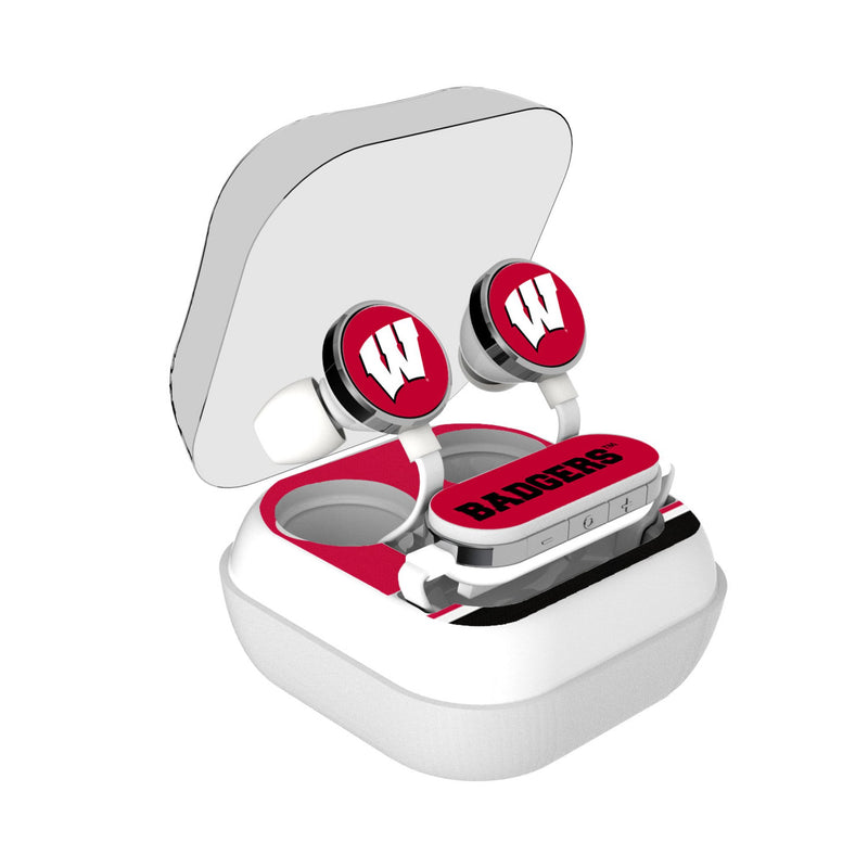 University of Wisconsin Badgers Stripe Wireless Earbuds