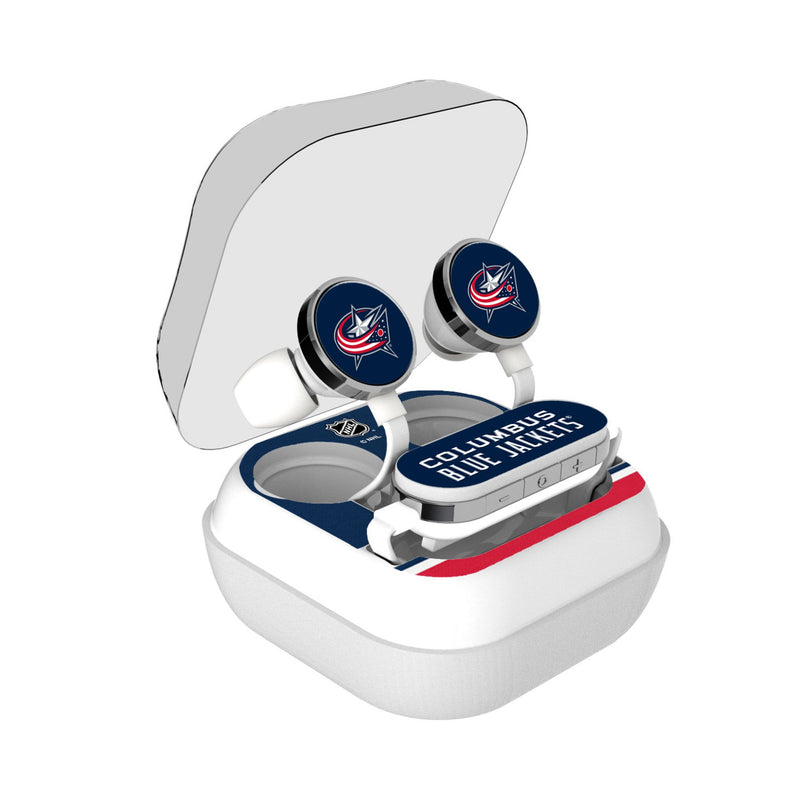 Columbus Blue Jackets Stripe Wireless Earbuds