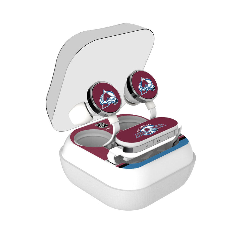 Colorado Avalanche Stripe Wireless Earbuds