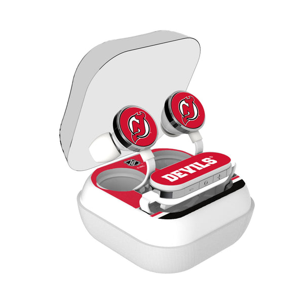 New Jersey Devils Stripe Wireless Earbuds