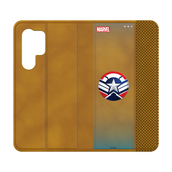 Marvel Avengers Sam Wilson Captain America Grid Galaxy Folio Phone Case